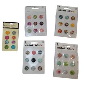 NWT BasicGrey Recollections Scrapbooking Colorful Brads Papercrafting (4+1 Pack)